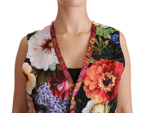 Multicolor Floral Sleeveless Waistcoat Top Vest Dolce & Gabbana