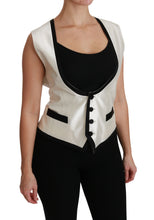 White Waistcoat Slim Vest Silk Top Dolce & Gabbana