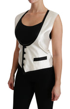 White Waistcoat Slim Vest Silk Top Dolce & Gabbana