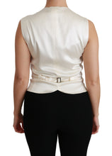 White Waistcoat Slim Vest Silk Top Dolce & Gabbana