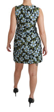 Blue Floral Brocade Gown Shift Dress Dolce & Gabbana