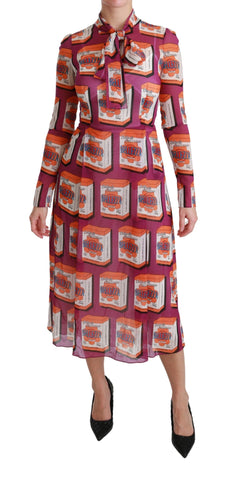 Purple Silk Bellezza A-Line Gown Dress Dolce & Gabbana
