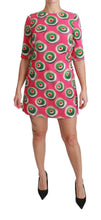 Pink Silk Cup Cake Shift Stretch Dress Dolce & Gabbana
