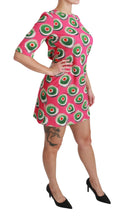 Pink Silk Cup Cake Shift Stretch Dress Dolce & Gabbana