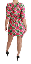 Pink Silk Cup Cake Shift Stretch Dress Dolce & Gabbana