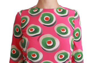 Pink Silk Cup Cake Shift Stretch Dress Dolce & Gabbana