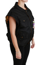 Black Queen Crown Sequined Bomber Jacket Dolce & Gabbana