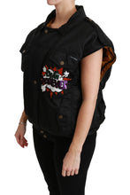 Black Queen Crown Sequined Bomber Jacket Dolce & Gabbana