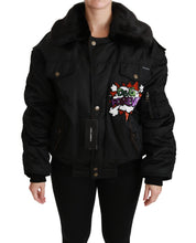 Black Queen Crown Sequined Bomber Jacket Dolce & Gabbana
