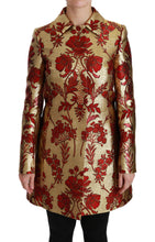Red Gold Floral Brocade Cape Coat Jacket Dolce & Gabbana