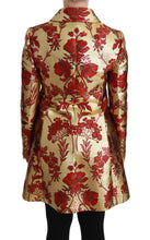 Red Gold Floral Brocade Cape Coat Jacket Dolce & Gabbana