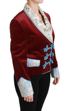 Red Velvet Baroque Crystal Blazer Jacket Dolce & Gabbana
