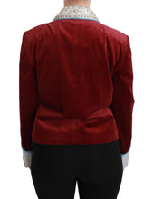 Red Velvet Baroque Crystal Blazer Jacket Dolce & Gabbana