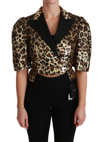 Blazer Gold Leopard Sequined Jacket Dolce & Gabbana