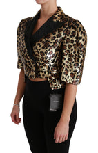 Blazer Gold Leopard Sequined Jacket Dolce & Gabbana