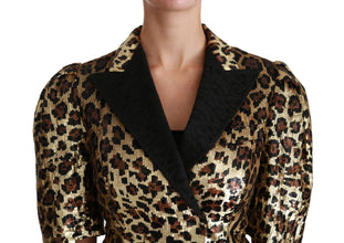 Blazer Gold Leopard Sequined Jacket Dolce & Gabbana