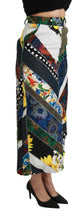 Multicolor Silk Geometric High Waist Maxi Skirt Dolce & Gabbana