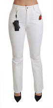 White Heart Flared Stretch Cotton Pants Dolce & Gabbana
