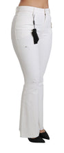 White Heart Flared Stretch Cotton Pants Dolce & Gabbana