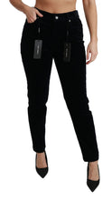 Blue Corduroy Mid Waist Skinny Pants Jeans Dolce & Gabbana