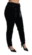 Blue Corduroy Mid Waist Skinny Pants Jeans Dolce & Gabbana