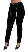 Blue Corduroy Mid Waist Skinny Pants Jeans Dolce & Gabbana