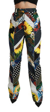 Multicolor Print High Waist Straight Pants Dolce & Gabbana