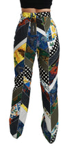 Multicolor Print High Waist Straight Pants Dolce & Gabbana