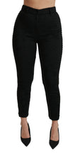 Black Brocade Skinny High Waist Pants Dolce & Gabbana
