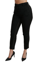 Black Brocade Skinny High Waist Pants Dolce & Gabbana