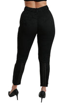 Black Brocade Skinny High Waist Pants Dolce & Gabbana