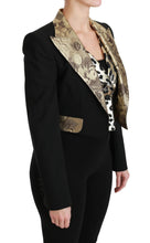 Black Jacquard Vest Blazer Coat Wool Jacket Dolce & Gabbana