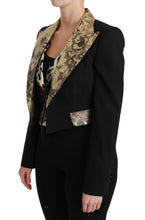 Black Jacquard Vest Blazer Coat Wool Jacket Dolce & Gabbana