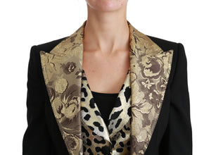 Black Jacquard Vest Blazer Coat Wool Jacket Dolce & Gabbana