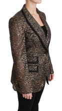 Gold Black Lace Blazer Coat Floral Jacket Dolce & Gabbana