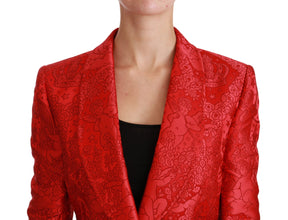 Red Floral Angel Blazer Coat Jacket Dolce & Gabbana