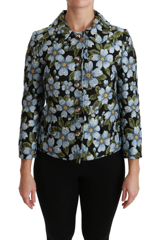 Multicolor Floral Blazer Coat Polyester Jacket Dolce & Gabbana