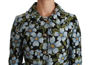 Multicolor Floral Blazer Coat Polyester Jacket Dolce & Gabbana
