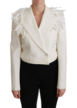 White Double Breasted Coat Wool Jacket Dolce & Gabbana