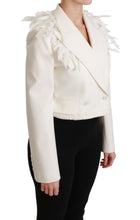 White Double Breasted Coat Wool Jacket Dolce & Gabbana