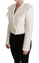 White Double Breasted Coat Wool Jacket Dolce & Gabbana