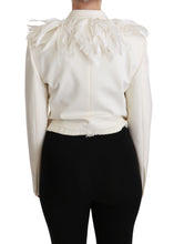 White Double Breasted Coat Wool Jacket Dolce & Gabbana