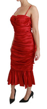 Red Silk Stretch Mermaid Bodycon Dress Dolce & Gabbana
