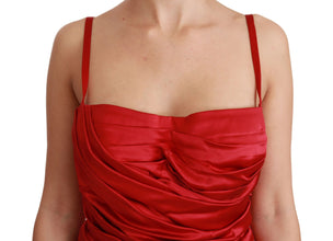 Red Silk Stretch Mermaid Bodycon Dress Dolce & Gabbana