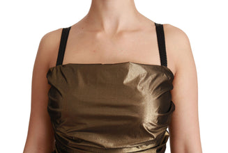 Nylon Bronze Bodycon Sheath Mini Dress Dolce & Gabbana