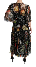 Black Sea Fish Sicily A-line Shift Dress Dolce & Gabbana