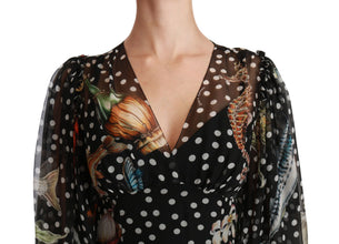 Black Sea Fish Sicily A-line Shift Dress Dolce & Gabbana