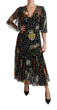 Black Sea Fish Sicily A-line Shift Dress Dolce & Gabbana