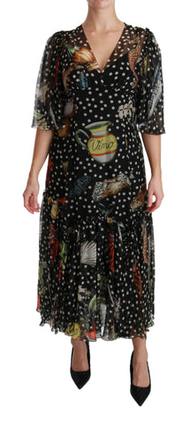 Black Sea Fish Sicily A-line Shift Dress Dolce & Gabbana