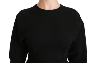 Black Bodycon Sheath Midi Stretch Dress Dolce & Gabbana